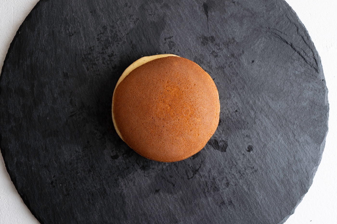 Dorayaki Japanese sweet pancake on a slate plate